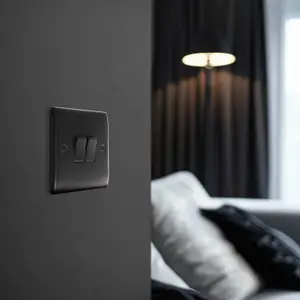 BG Nexus Metal 20A Double Wall Light Switch, 2 Way, Matt Black