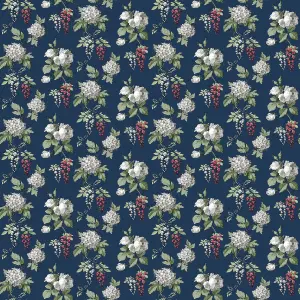 Galerie Pretty Prints Navy/Burgundy Mini Rose Wallpaper Roll