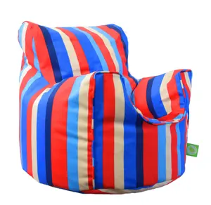 Cotton Multi Coloured Stripe Bean Bag Arm Chair Toddler Size