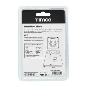 TIMCO Multi-Tool Fine Cut Blade For Wood Carbon Steel - 69mm