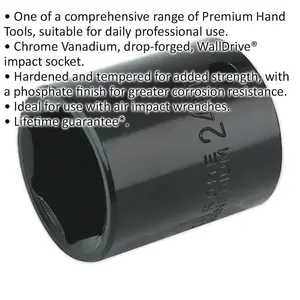 Durable 24mm Forged Impact Socket - 1/2 Inch Square Drive for Professional Use