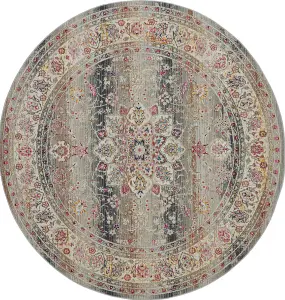 Grey Rug, Luxurious Floral Rug, Traditional  Rug, Stain-Resistant Persian Rug for Bedroom, & Dining Room-160cm X 230cm