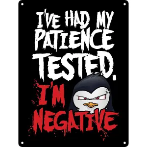 Psycho Penguin Patience Mini Plaque Black/White/Red (One Size)