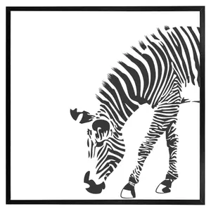 Zebra (Picutre Frame) / 16x16" / Grey