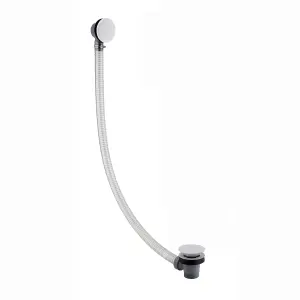 ENKI Easy Clean Matte White Cut to Size Pipe Solid Brass Bath Sprung Waste & Overflow W65