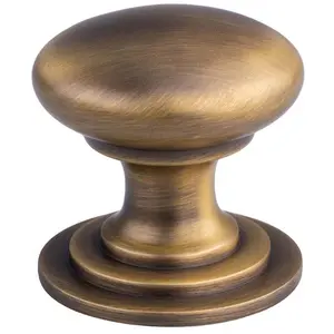 Victorian Tiered Door Knob - 38mm Antique Brass Cabinet Pull Handle Round Rose