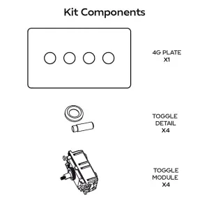 MAXWELL 4G Two Way Smooth Toggle Switch - Brass