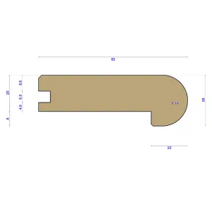 Solid Oak T&G Nosing 82x28mm - Lacquered - 20mm Floors - 2.44m