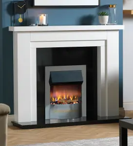 Dimplex Portree Chrome Optiflame 3D Electric Inset Fire 2kW Remote Control