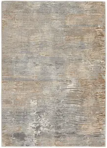 Modern Abstract Grey Beige Living Room Bedroom & Dining Room Rug-244cm X 305cm