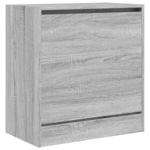 Berkfield Shoe Cabinet Grey Sonoma 60x34x63.5 cm Engineered Wood