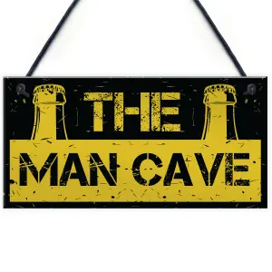 Rustic THE MAN CAVE Sign Garage Shed Plaque Funny Gift For Him Men Keepsake