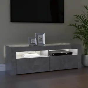 Berkfield TV Cabinet with LED Lights Concrete Grey 120x35x40 cm