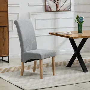 Rimini Fabric Dining Chairs - Set of 2 - Grey