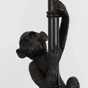 ValueLights Modern Black Hanging Monkey Floor Lamp With White Tapered Shade - Includes 6w LED Bulb 3000K Warm White