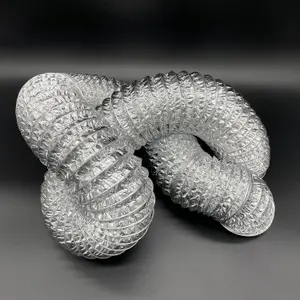 AirTech-UK Aluminium Ducting - 100mm / Dia 4"  with 2 Duct Clamps Flexible Ventilation  (100mm, 5 Meter)