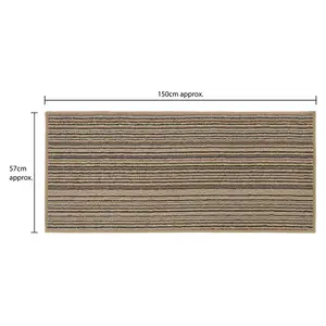  Non-Slip Indoor Door Mat Beige / Rectangle W57 x L150 cm