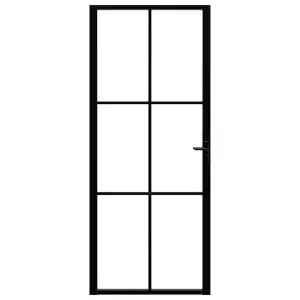 Berkfield Interior Door ESG Glass and Aluminium 83x201.5 cm Black