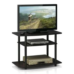 Furinno 13192DWN Turn-N-Tube No Tools 3-Tier TV Stands, Dark Walnut