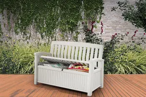 Keter Patio Garden Storage Bench White