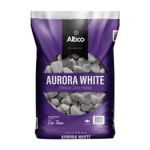 Stone Chippings Aurora White Pebbles 20-40mm Garden Gravel Patio Aggregates