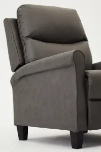 Evan High Back Recliner Armchair Grey Air Leather Sofa