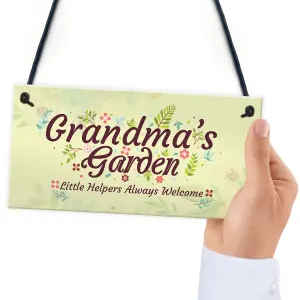 Red Ocean Grandma's Garden Novelty Hanging Plaque Summer House Sign Garden Shed Home Decor