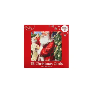 Eurowrap Santa Claus Christmas Card (Pack of 24) Red (One Size)