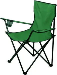 Compact Quick Folding Camping Chair with Arm Rest Carrying Bag and Drink Holder for Outdoor Use (Green)