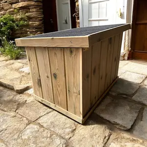 Garden Parcel Storage Box - Pressure Treated Wood - L70 x W50 x H50 cm