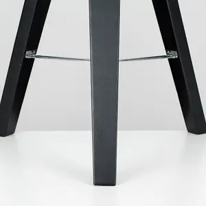 ValueLights Clipper Modern Black Wood and Silver Chrome Tripod Table Lamp with Black Light Shade