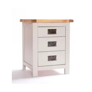 Argenta 3 Drawer Bedside Table Brass Drop Handle