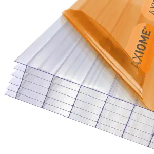 Axiome Clear Polycarbonate Multiwall Roofing sheet (L)3m (W)1000mm (T)32mm