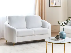 2 Seater Boucle Sofa White TROSA