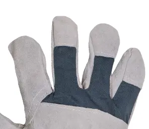 Mulch. Heavy Duty Gardening Gloves - Suede Fingertips and Palm - Extended Elasticated Cuff - Large Size 9 - 1 Pair