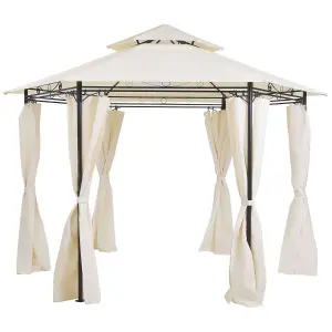 Beliani Mediterranean Gazebo Beige PORTEL