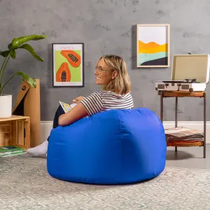 Veeva Classic Indoor Outdoor Bean Bag Blue Bean Bag Chair