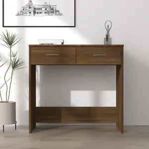 Berkfield Desk Brown Oak 80x40x75 cm Engineered Wood