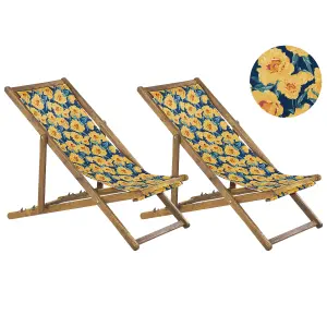 Sun Lounger Wood Light Brown ANZIO