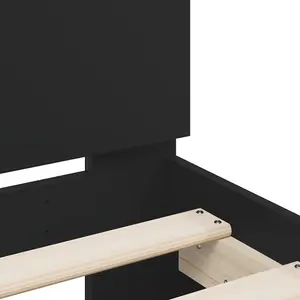 Berkfield Bed Frame without Mattress Black 180x200 cm Super King