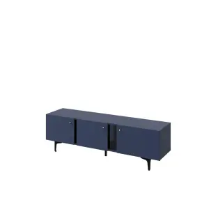 Compact Navy Milano TV Cabinet with Shelves - Streamlined Design (H)500mm (W)1650mm (D)410mm, Modern & Functional