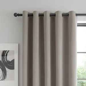 Catherine Lansfield Wilson Blackout Thermal 117x183cm Curtains Two Panels Grey