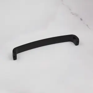 160mm Matt Black Cabinet Handle Curved Cupboard Door Drawer Pull Wardrobe Furniture Replacement Upcycle Dark Hardware