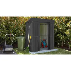 8 x 4 Pent Metal Garden Shed - Anthracite Grey (8ft x 4ft / 8' x 4' / 2.4m x 1.2m)