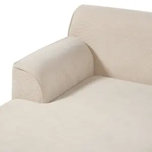 Corner Sofa SIMOS Light Beige Corduroy Right Hand