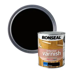 Ronseal Ebony Satin Skirting Wood varnish, 750ml