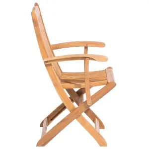 Set of 2 Garden Chairs MAUI Acacia Wood Light Wood