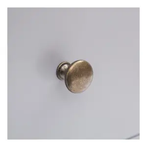 Biccari 2 Drawer Petite Bedside Table Brass Knob