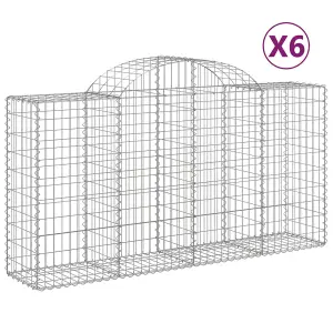 Berkfield Arched Gabion Baskets 6 pcs 200x50x100/120 cm Galvanised Iron