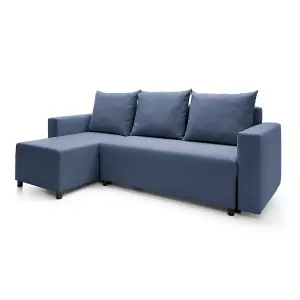 Oslo Reversible Corner Sofa Bed in Dark Blue